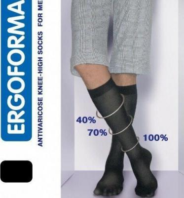 Эргоформа - компрессионные гольфы мужские, открытый носок, размер №4, черные – фото 3