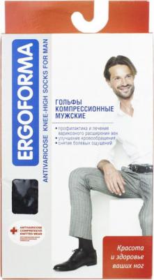 Эргоформа - компрессионные гольфы мужские, открытый носок, размер №4, черные