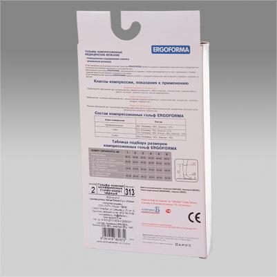 Эргоформа - компрессионные гольфы мужские, размер №2, чёрные, хлопок+синтетика – фото 2