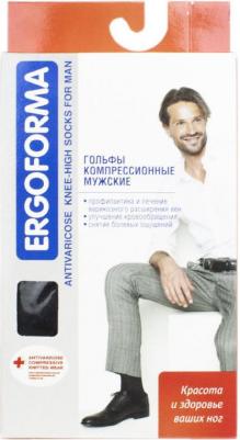 Эргоформа - компрессионные гольфы мужские, размер №2, чёрные, хлопок+синтетика