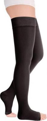 Чулки компрессионные с резинкой с открытым носком NORMAL Luomma р. M карамель – фото 3