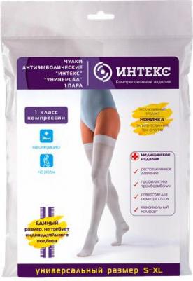 Чулки компрессионные Универсал на резинке кл. компр. 1 р.S-XL белые 1 пара – фото 2