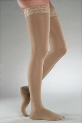 Чулки comfort с широкой кружевной резинкой 2-го класса компрессии,на широкое бедро, CC251WCC261W, 3 размер, Карамель)