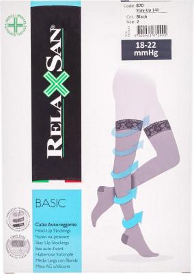 Чулки Релаксан Stay-Up, 140 ден, 2 р, чер – фото 1