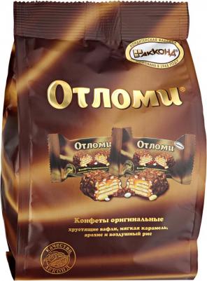 Конфеты Отломи Хрустящие вафли Мягкая карамель Арахис и воздушный рис 360 г – фото 1