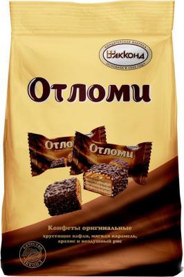 Конфеты Отломи Хрустящие вафли Мягкая карамель Арахис и воздушный рис 360 г – фото 4