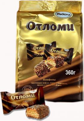 Конфеты Отломи Хрустящие вафли Мягкая карамель Арахис и воздушный рис 360 г – фото 13