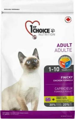 Сухой корм Adult Cat Finicky Chicken Formula с курицей для кошек привередливых к еде 5,44кг
