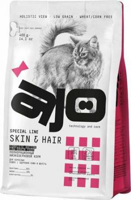 Cat Skin&Hair сухой корм для длинношерстных кошек, для кожи и шерсти, с ЛОСОСЕМ и ИНДЕЙКОЙ - 10 кг повседневный супер премиум низкозерновые – фото 4