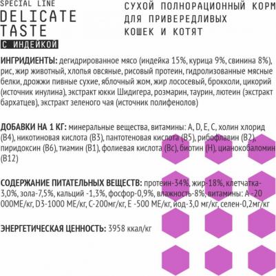 полнорационный сухой корм для привередливых кошек и котят (400 г) – фото 12