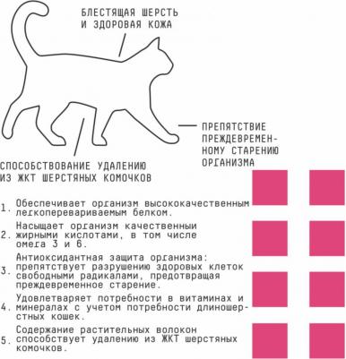 Skin & Hair полнорационный корм для кошек здоровая кожа и красивая шерсть – фото 2