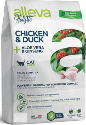 Сухой корм для кошек HOLISTIC CAT ADULT CHICKEN & DUCK 10 KG с курицей и уткой, алое вера и женьшенем – фото 1