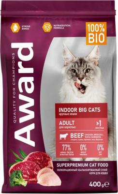 Корм для кошек для дом.круп.пород, говядина с курицей с доб.брокколи и юкки Шидигера сух. 400г