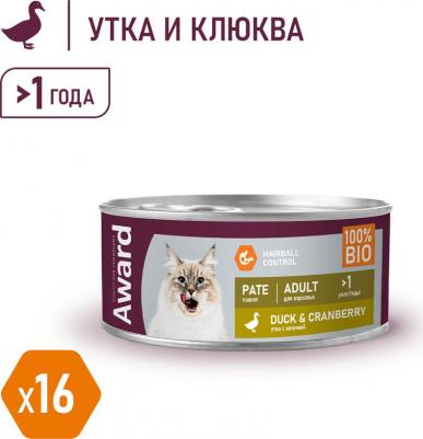 влажный корм для взрослых кошек паштет из утки с клюквой (100 г) – фото 4