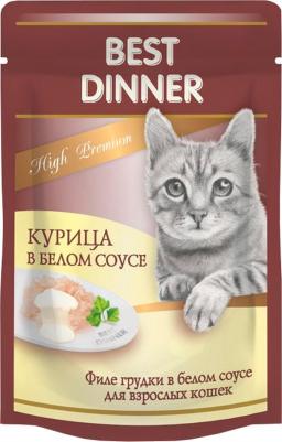 High Premium влажный корм для кошек, с курицей, волокна в белом соусе, в паучах - 85 г