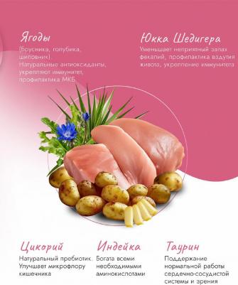 Корм для кошек для стерилиз. склон.к аллергии и пробл.пищевар., индейка с карт. сух.10кг – фото 12