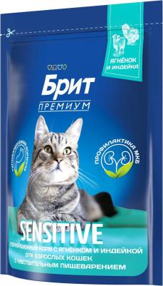 Cat Sensitive сухой корм для кошек с чувствительным пищеварениемс ягненком и индейкой 400г – фото 2
