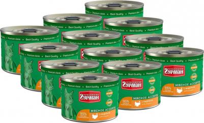 Влажный корм для кошек Мясное ассорти, индейка, 12шт, 190г – фото 3