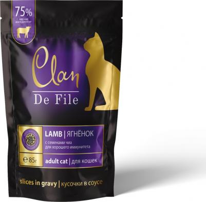 De File пауч кусочки в соусе для кошек, Ягненок с семенами чиа, 85г – фото 1