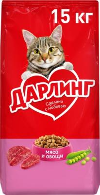 сухой корм для кошек, с мясом и овощами - 15 кг