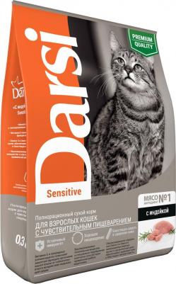 Сухой корм для кошек Sensitive Индейка 300г – фото 3