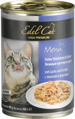 Влажный корм для кошек, с лососем и форелью в соусе, 24шт, 400г