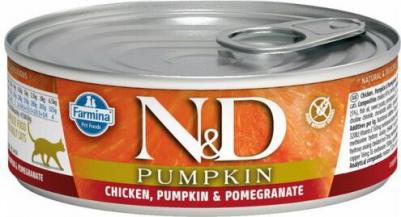 Cat Pumpkin влажный корм для кошек, с курицей, гранатом и тыквой в консервах -70 г