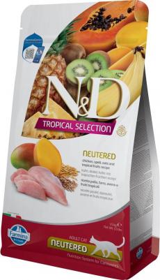 N&D Cat Tropical Selection с курицей, спельтой и тропическими фруктами низкозерновой сухой корм для стерилизованных кошек 1,5кг – фото 2