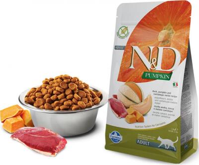 Сухой корм N&D Adult Cat GF Pumpkin Duck & Cantaloupe Melon беззерновой с уткой мускатной дыней и тыквой для кошек 5кг – фото 1