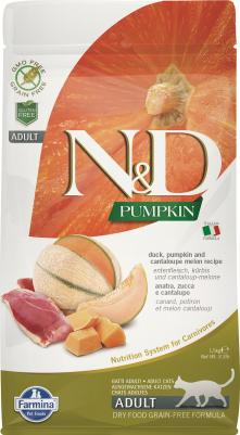 Сухой корм N&D Adult Cat GF Pumpkin Duck & Cantaloupe Melon беззерновой с уткой мускатной дыней и тыквой для кошек 5кг – фото 4