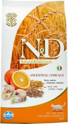 Сухой корм N&D Adult Cat Ocean Codfish, Spelt, Oats & Orange c треской, спельтой, овсом и апельсином для взрослых кошек 1,5кг – фото 3