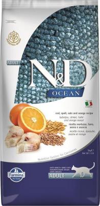 Сухой корм N&D Adult Cat Ocean Codfish, Spelt, Oats & Orange c треской, спельтой, овсом и апельсином для взрослых кошек 1,5кг – фото 10