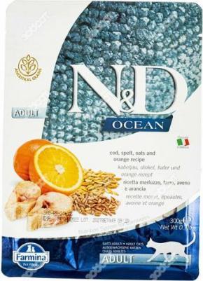 Сухой корм N&D Adult Cat Ocean Codfish, Spelt, Oats & Orange c треской, спельтой, овсом и апельсином для взрослых кошек 1,5кг – фото 13