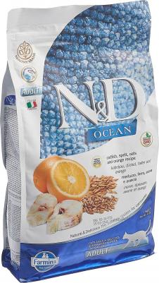 Сухой корм N&D Adult Cat Ocean Codfish, Spelt, Oats & Orange c треской, спельтой, овсом и апельсином для взрослых кошек 1,5кг – фото 16