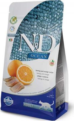 Сухой корм N&D Adult Cat Ocean Herring & Orange c сельдью и апельсином для взрослых кошек 10кг – фото 6