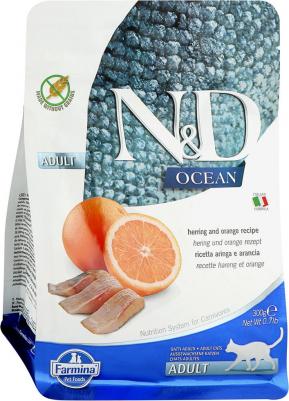 Сухой корм N&D Adult Cat Ocean Herring & Orange c сельдью и апельсином для взрослых кошек 300г – фото 1