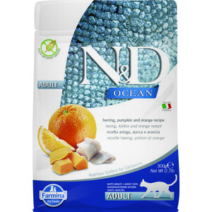 Сухой корм N&D Adult Cat Ocean Herring, Pumpkin & Orange c сельдью, тыквой и апельсином для взрослых кошек 300г – фото 7