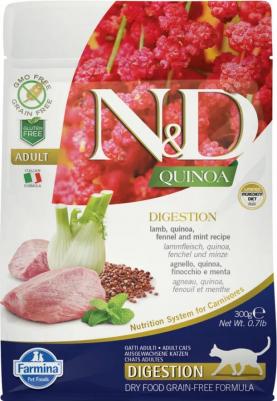 Сухой корм N&D Cat GF Quinoa Digestion Lamb Fennel &Mint беззерновой с ягненком киноа фенхелем и мятой здоровое пищеварение для кошек 1,5кг – фото 10
