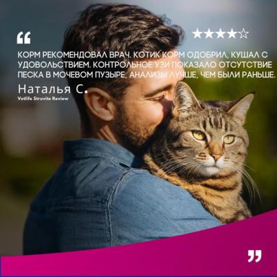 Сухой корм Vet Life Struvite Management Feline диета при МКБ и идиопатическом цистите для кошек 2кг – фото 6