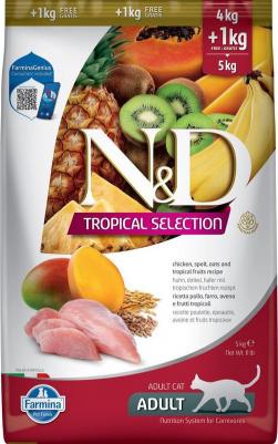 Tropical Selection Adult Тропикал Селекшн Эдалт для кошек, с курицей - 5 кг супер премиум низкозерновые для взрослых с курицей для всех пород