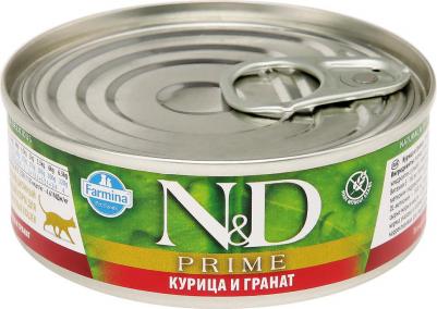 Влажный корм для кошек N & D Prime Chicken & Pomegranate с курицей и гранатом 0,08 кг – фото 12