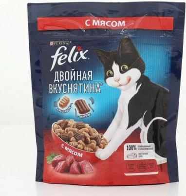 Двойная Вкуснятина корм для взрослых кошек всех пород, мясо (3 кг) – фото 1