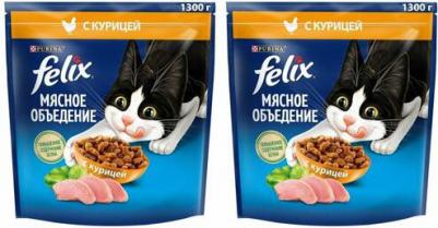 Мясное объедение сухой корм для кошек с курицей, 1,3 кг – фото 4