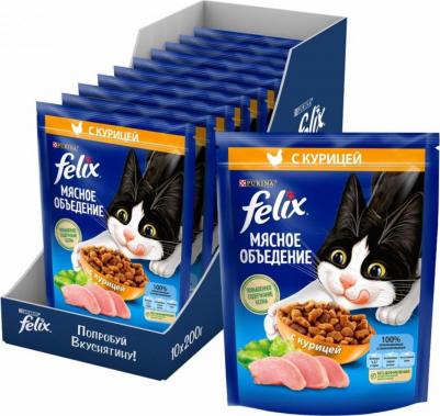 Мясное объедение сухой корм для кошек с курицей, 1,3 кг – фото 5