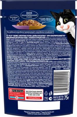 Влажный для кошек Аппетитные кусочки Двойная вкуснятина с ягненком и курицей, 75 г – фото 7