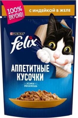 Влажный корм Аппетитные кусочки с индейкой повседневный для кошек 75 г – фото 10