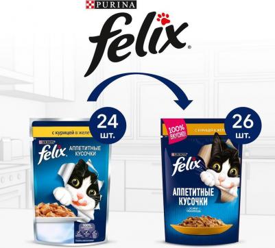 Влажный корм для кошек Аппетитные кусочки, с курицей в желе, 26шт, 85г – фото 4