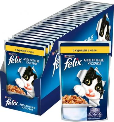 Влажный корм для кошек Аппетитные кусочки, с курицей в желе, 26шт, 85г – фото 12