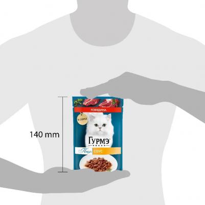 Влажный корм для кошек Perle пауч кусочки в подливе с говядиной 0,085 кг – фото 9