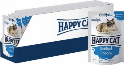 Паучи для стерилизованных кошек лосось кусочки в желе - 0,085 кг х 24шт – фото 4